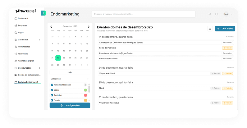 Endomarketing Interface